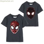 Մանկական կարճ թևքով շապիկ՝ Սարդ-Մարդ մուգ մոխրագույն