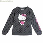 Առանց գլխարկի սվիտեր աղջիկների համար Hello Kitty մուգ մոխրագույն