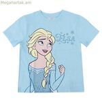 Մանկական կարճ թևքերով շապիկ՝ «Սառցե սիրտ» բաց կապույտ գույնով