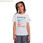 Մանկական կարճ թևքով մարզաշապիկ Nike Sportswear Swoosh սպիտակ