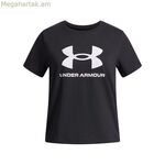 Մանկական կարճ թևքով շապիկ Under Armour Big Logo սև