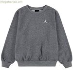 Առանց գլխարկի սվիտեր աղջիկների համար՝ Jordan Mj Brkln Ft Crew մուգ մոխրագույն