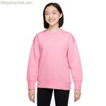 Առանց գլխարկի սվիտեր աղջիկների համար Nike Sportswear Club Fleece վարդագույն