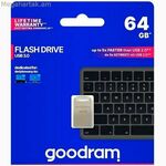 USB կրիչ GoodRam UPO3 մոխրագույն արծաթագույն 64 GB