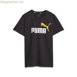 Մանկական կարճ թևքով մարզաշապիկ Puma Ess+ 2 գույնանի լոգոտիպով սև
