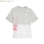 Կանացի կարճ թևքով մարզաշապիկ Puma Power Colorblock մոխրագույն