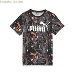 Մանկական կարճ թևքով մարզաշապիկ Puma Ess+ Futureverse Aop սև