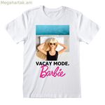Կարճ թևքով շապիկ Barbie Vacay Mode սպիտակ, ունիսեքս