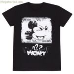 Միկի Մաուսի պաստառով սև ունիսեքս կարճ թևքով շապիկ