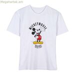 Կանացի կարճ թևքով շապիկ Միկի Մաուսի պատկերով սպիտակ