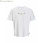 Տղամարդու կարճ թևքով մարզաշապիկ Jack & Jones JCOPACER ապրանքանիշային տպագրությամբ 12273880 սպիտակ