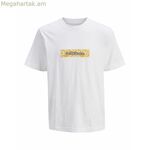 Տղամարդու կարճ թևքով մարզաշապիկ Jack & Jones JORSPLIT AOP BRANDING TEE 12272993 սպիտակ