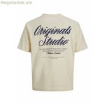 Տղամարդու կարճ թևքով մարզաշապիկ Jack & Jones JORNORREBRO TYPO SS վզնոցով NOOS 12282898 Բեժ