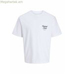 Տղամարդու կարճ թևքով մարզաշապիկ Jack & Jones JORNORREBRO TYPO SS վզնոցով NOOS 12282898 սպիտակ