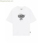 Տղամարդու կարճ թևքով մարզաշապիկ Jack & Jones JCOCONDOR SS CRWE NECK FST 12284437 Սպիտակ