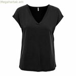 Կանացի կարճ թևքով մարզաշապիկ Onlfree Life Mod. V-ձև օձիքով սև