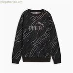 Կանացի սվիտեր առանց գլխարկի Puma Essentials+ Animal Aop Crew Fl Mujer սև