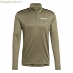 Տղամարդու սվիտեր առանց գլխարկի Adidas Mt Half Zi Ls շագանակագույն