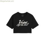 Կանացի կարճ թևքով մարզաշապիկ Vans GO ANYPLACE CREW CROP II սև