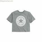 Մանկական կարճ թևքով մարզաշապիկ Converse Chuck Patch Boxy մոխրագույն