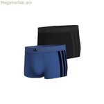 Տղամարդկանց բոքսեր շորտեր Adidas Trunk ցածրաճակատ 3 շերտանի կապույտ, 2 հատ