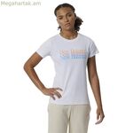 Կանացի կարճ թևքով մարզաշապիկ New Balance Essentials Celebrate W սպիտակ