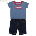 Սպորտային հագուստ փոքրիկ Levi's-ի համար՝ կապույտ ձգվող ջինսե շորտ