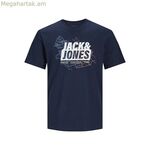 Տղամարդու կարճ թևքով մարզաշապիկ Jack & Jones LOGO TEE SS 12252376 Մուգ կապույտ