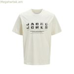 Տղամարդու կարճ թևքով մարզաշապիկ Jack & Jones JCORECHARGE առջևի BRANDING մակնիշի շապիկ՝ վզնոցով, 12274716, սպիտակ