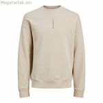 Տղամարդու սվիտեր առանց գլխարկի Jack & Jones Jjmicah Neck Moonbeam սպիտակ