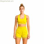 Կանացի սպորտային վերնաշապիկ՝ սև, Limba դեղին, Fitness