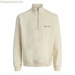 Տղամարդու սվիտեր առանց գլխարկի Jack & Jones JORNORREBRO EMB SWEAT բարձր վզնոցով SN 12282899 Բեժ