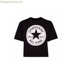 Մանկական կարճ թևքով մարզաշապիկ Converse Signature Chuck Patch Boxy սև