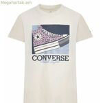 Մանկական կարճ թևքով մարզաշապիկ Converse CNVG Ծաղկավոր ընձառյուծի համադրությամբ սպորտային կոշիկներ TE 4CG166 Բեժ