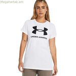 Կանացի կարճ թևքով մարզաշապիկ Under Armour UA Sportstyle Logo սպիտակ