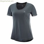 Կանացի կարճ թևքերով մարզաշապիկ Salomon Agile մուգ մոխրագույն