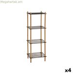 Դարակներ MobleKit մետաղական բամբուկե 35 x 30 x 100 սմ (4 հատ)