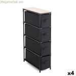 Դարակաշար Comfortime շագանակագույն սև 47 x 20 x 90 սմ (4 հատ)