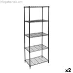 Դարակներ MobleKit սև մետաղական 56 x 35 x 158 սմ (2 հատ)
