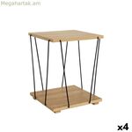 Կողքի սեղան MobleKit շագանակագույն սև 31,8 x 31,8 x 38,5 սմ (4 հատ)