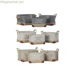 Բազմաֆունկցիոնալ զամբյուղ DKD Home Decor Բեժ մոխրագույն Բաց շագանակագույն 40 x 30 x 24 սմ Փայտ 3 հատ (3 հատ)