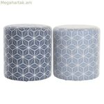 Ոտնաթաթի հենարան DKD Home Decor 31 x 31 x 33 սմ Կապույտ երկինք Կապույտ սոճու փայտ Երկրաչափական միջերկրածովյան (2 հատ)