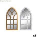 Պատի հայելի DKD Home Decor Crystal Golden White պոլիպրոպիլենային Cottage Window (2 հատ)
