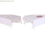 Սփռոց և անձեռոցիկներ DKD Home Decor 150 x 150 x 0,5 սմ Վարդագույն-Սպիտակ (2 հատ)