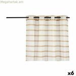 Վարագույրի նվերի դեկոր շագանակագույն 140 x 0,1 x 260 սմ շերտերով (6 հատ)