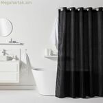 Ցնցուղի վարագույր TODAY սև պոլիեսթեր 180 x 200 սմ (12 հատ)