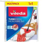 Vileda Turbo 2in1 միկրոֆիբրային պոլիամիդային պոլիեսթերային շոր մաքրելու փոխարինող (2 հատ)