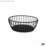 Հացի զամբյուղ My Bar սև մետաղական օվալաձև 20 x 15 x 8 սմ (12 հատ)