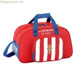 Սպորտային պայուսակ Real Sporting de Gijón կարմիր սպիտակ (40 x 24 x 23 սմ)