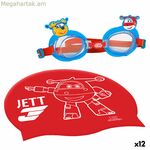 Մանկական լողի գլխարկ և ակնոցներ՝ Super Wings (12 հատ)
